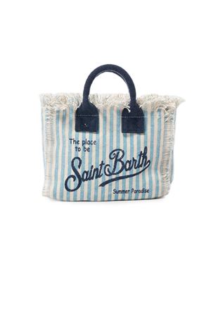 Borsa a mano Vanity in canvas di cotone celeste SAINT BARTH KIDS | VAMI00103449L